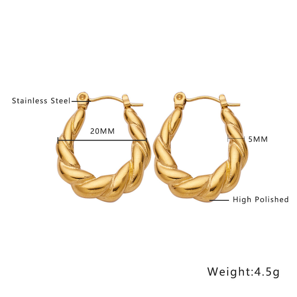 TWISTED GOLD HOOPS EARRING