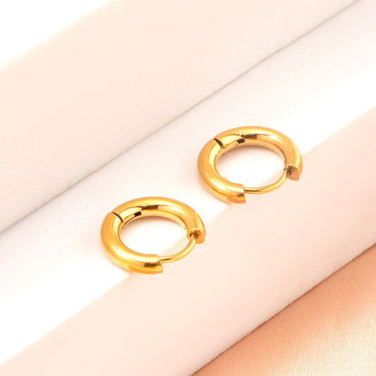 GOLD HUGGIE HOOP EARRINGS