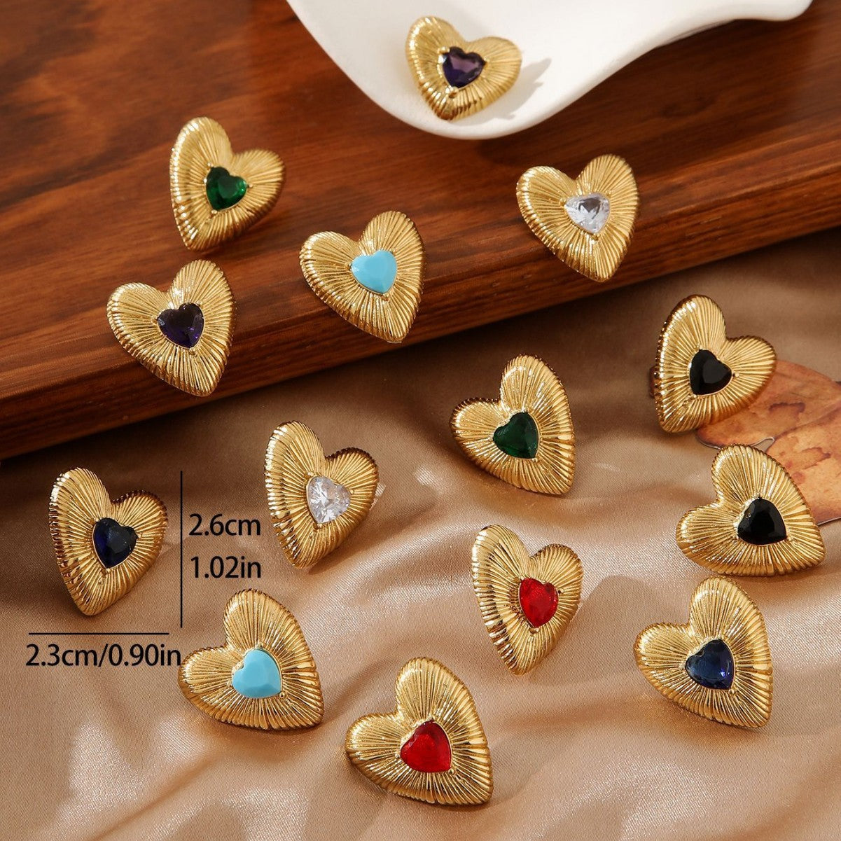 HEART STUD EARRINGS