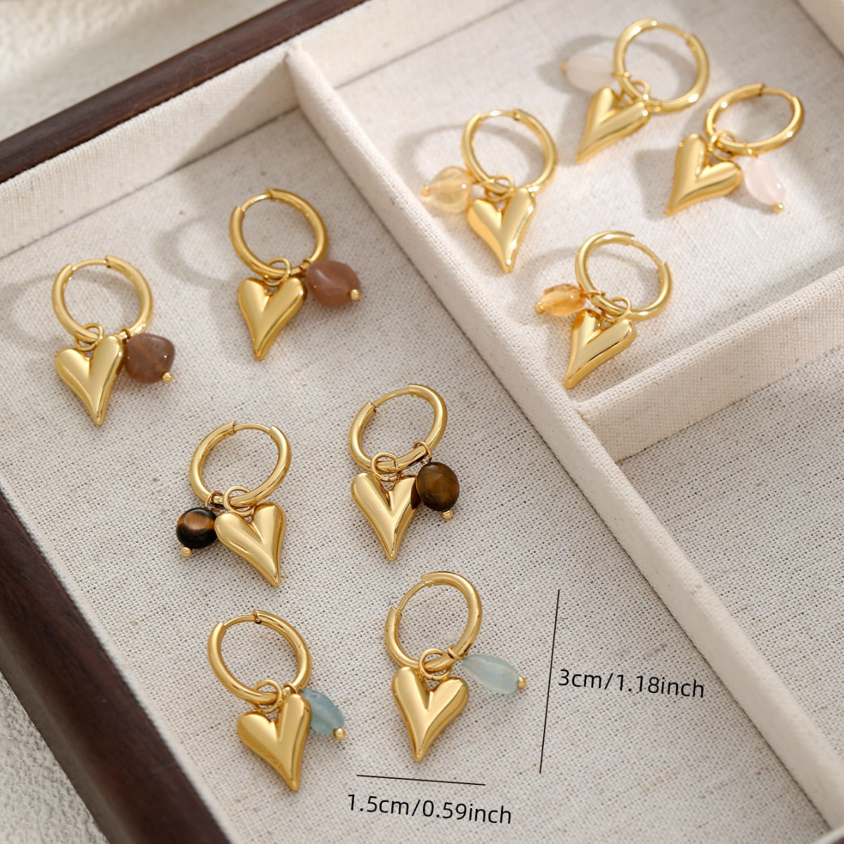 GOLD HEART HUGGIE EARRINGS