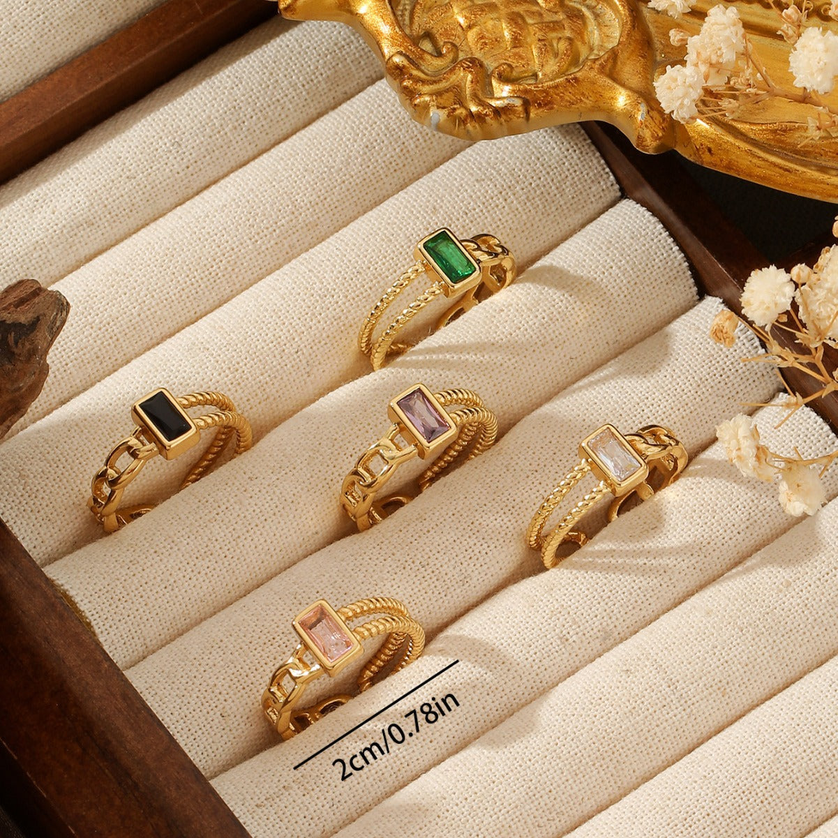 CZ GOLD OPEN RINGS