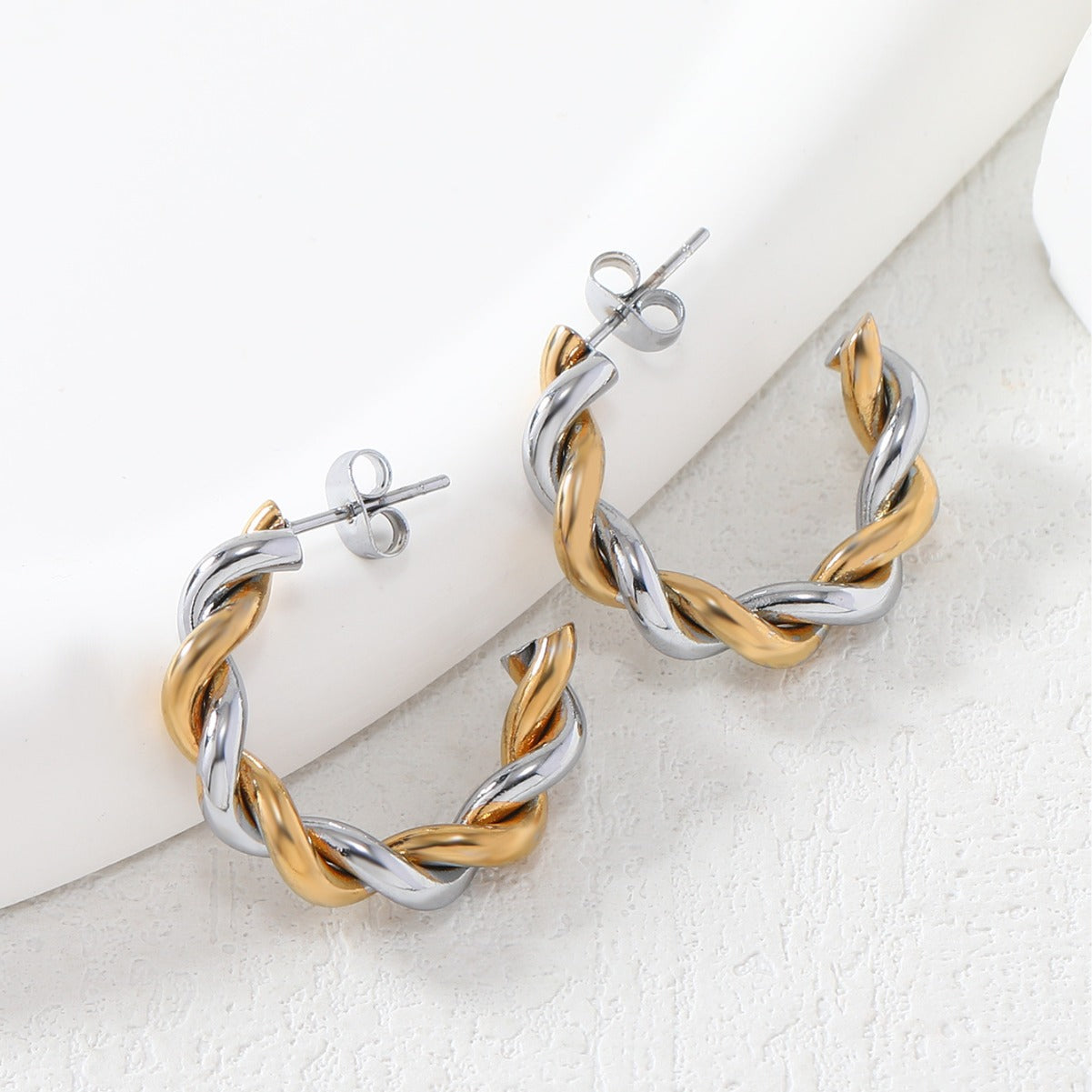 TWISTED HOOP EARRINGS