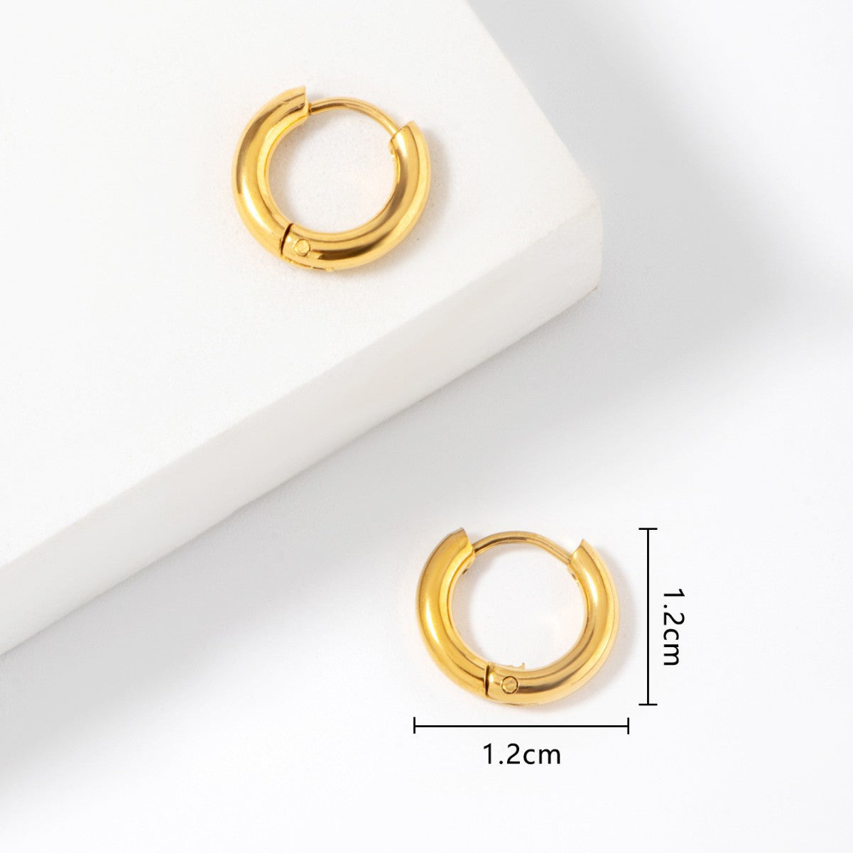 GOLD HUGGIE HOOP EARRINGS