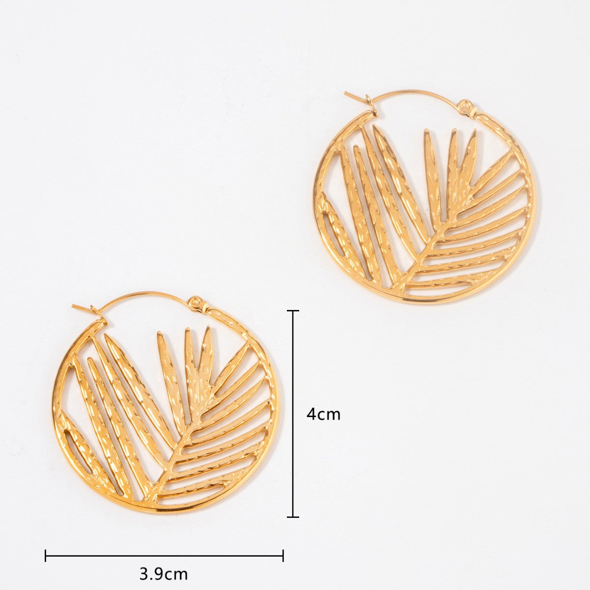 GOLD LEAF HOOP EARRINGS