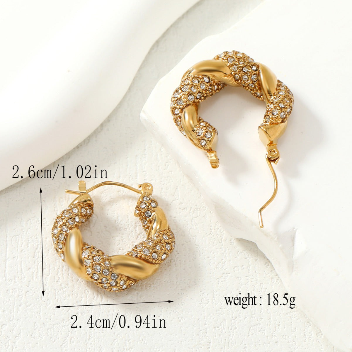 GOLD TWISTED HOOP EARRINGS