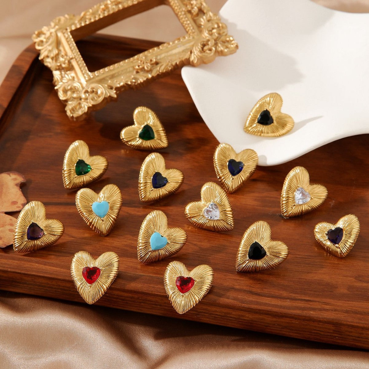 HEART STUD EARRINGS