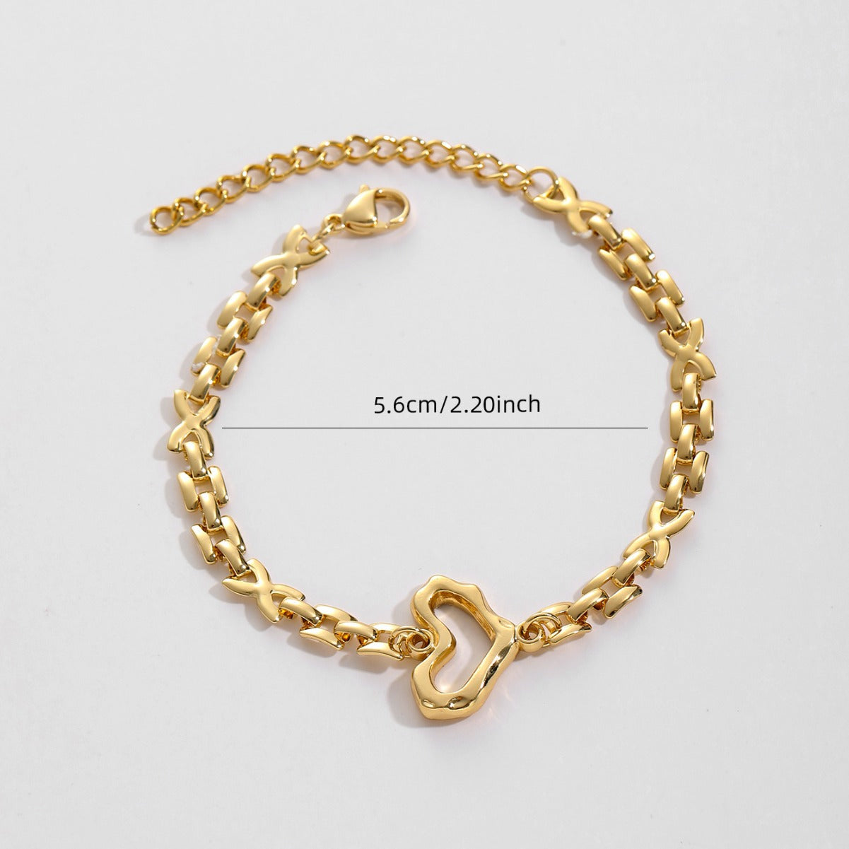 HEART GOLD CHAIN BRACELET