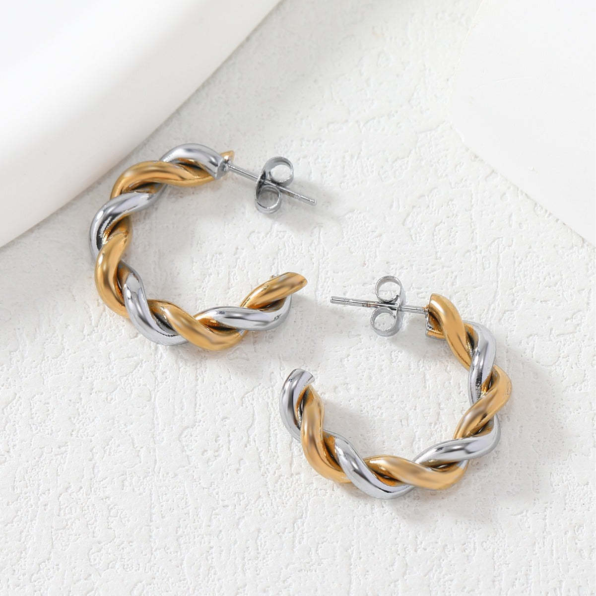 TWISTED HOOP EARRINGS