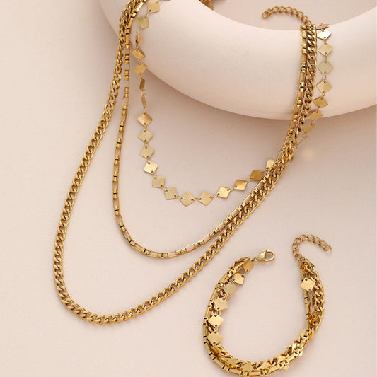 GOLD LAYERS NECKLACE SET