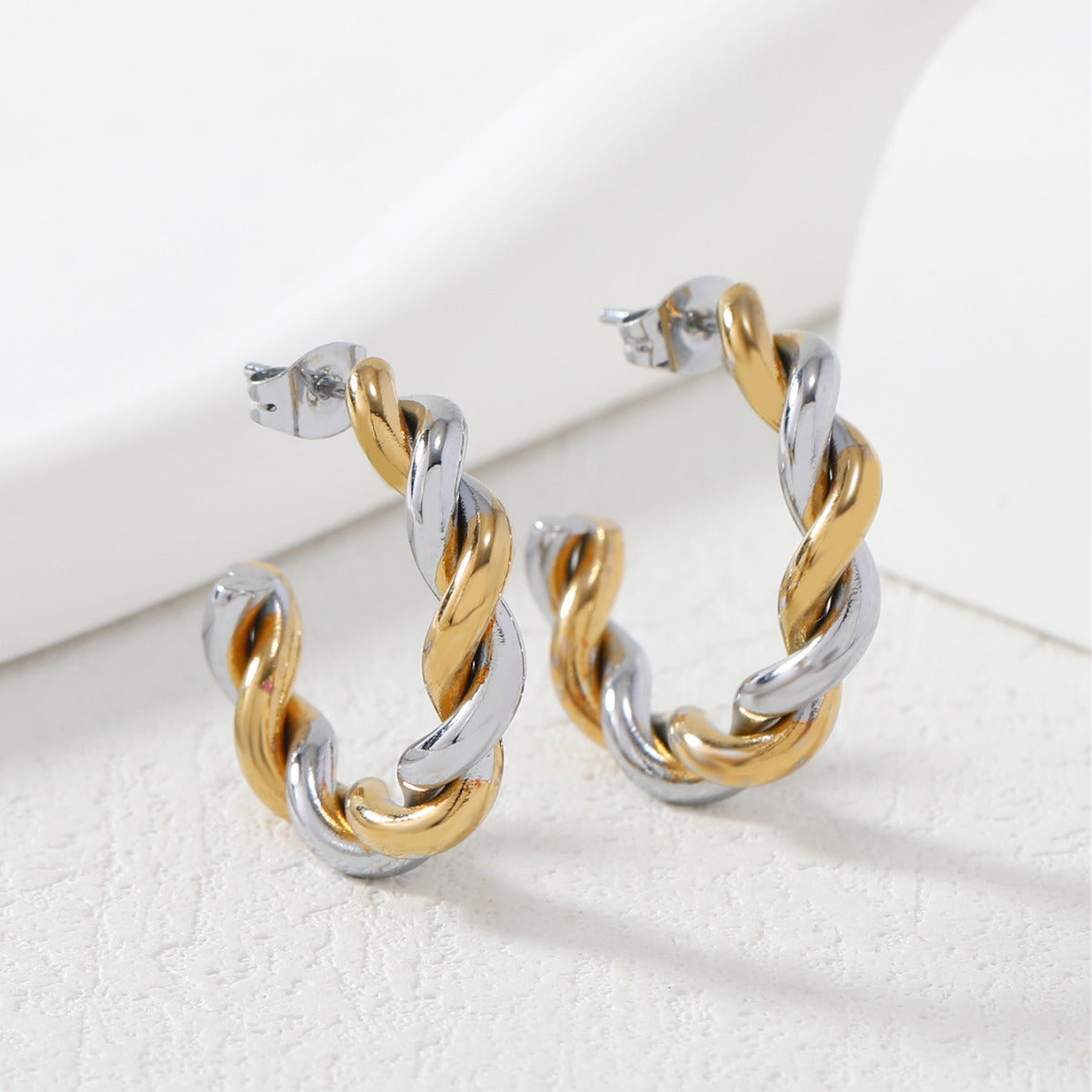 TWISTED HOOP EARRINGS