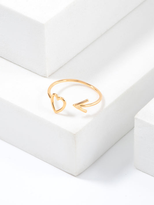 HEART ARROW OPEN RING