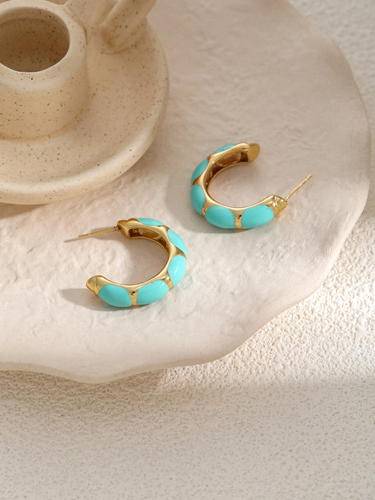 ENAMEL HOOP EARRINGS