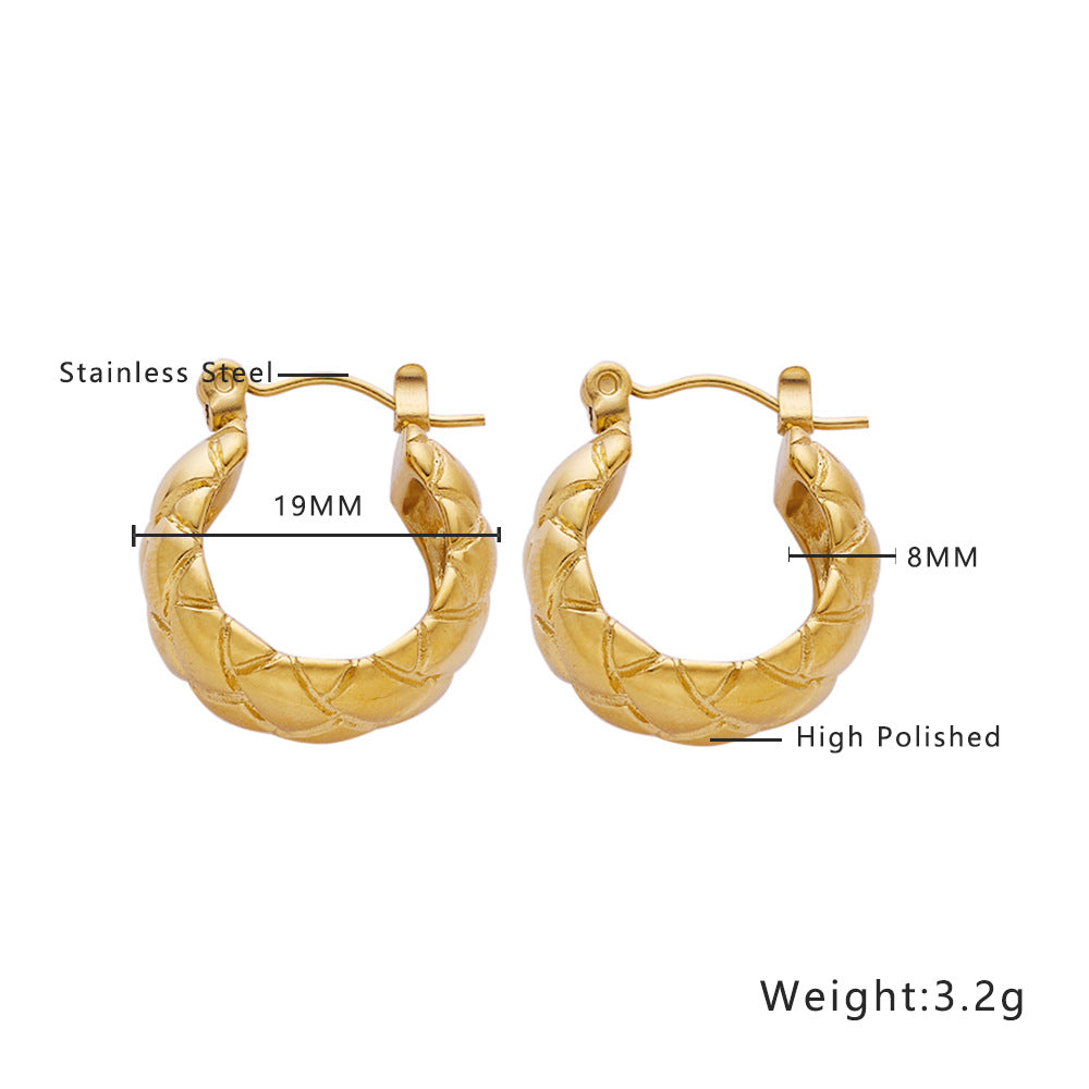 TWISTED GOLD HOOPS EARRING